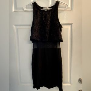 2-tier semi sheer black dress